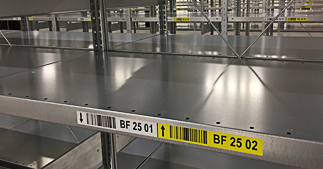 ONE2ID labels shelving unit removable