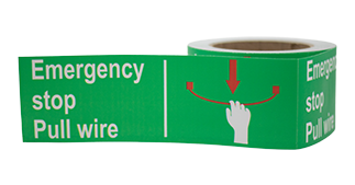 ONE2ID warehouse labels emergency stop warning labels